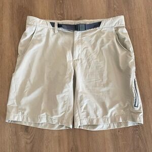 North Face Mens Size 40 Paramount Convertible Hiking Shorts Belted Khaki Outdoor